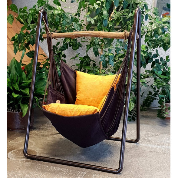 Šūpuļkrēsls-524-Brūns/Oranžs