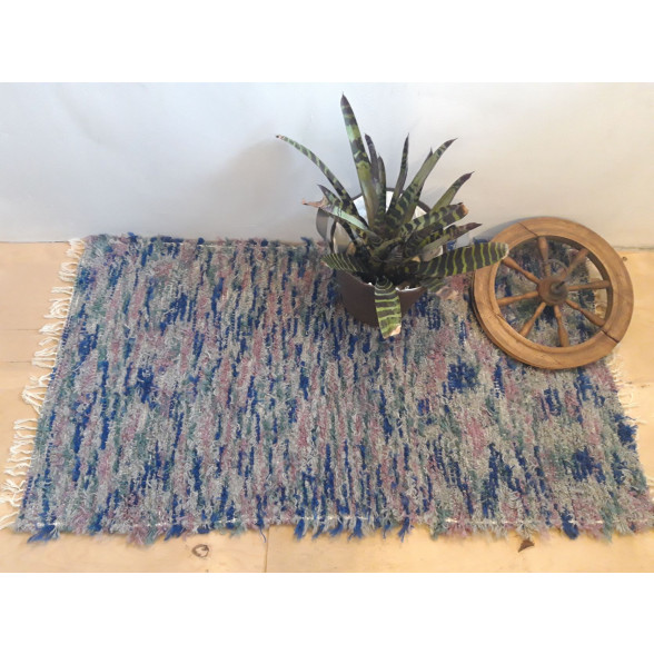 Spurains vilnas paklājs, zilganlillā/pelēks 70x140cm